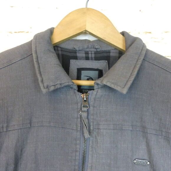 Rip Curl Jacket Mens S Gray Zip Insulated Inner Flannel Lining Surf Skate 90s - Picture 4 of 13